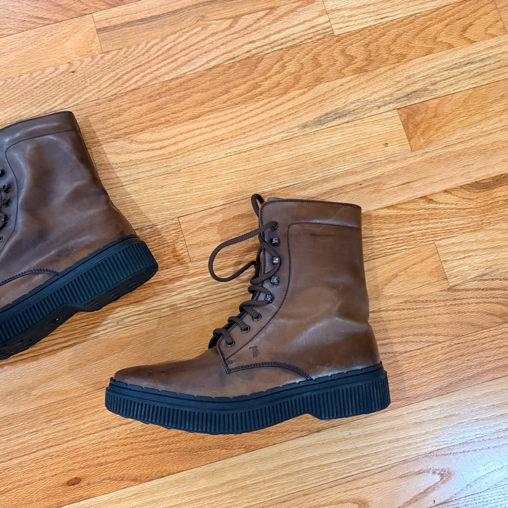 Tod’s Men’s Leather Lace-Up Boots – Brown, Size 8½ (EU 42)